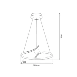 LED-Hängeleuchte Perla, Metall, Acryl, schwarz, 4.000 K