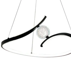 LED-Hängeleuchte Perla, Metall, Acryl, schwarz, 4.000 K