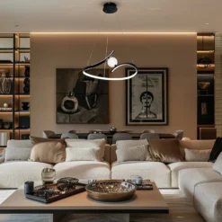 LED-Hängeleuchte Perla, Metall, Acryl, schwarz, 4.000 K