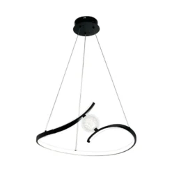 LED-Hängeleuchte Perla, Metall, Acryl, schwarz, 4.000 K