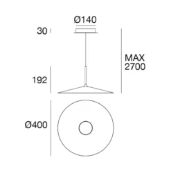 LED-Hängeleuchte Poe Plus, schwarz