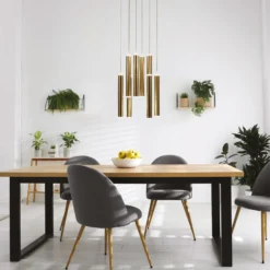 LED-Hängeleuchte Prado, gold, 8-flammig, Ø 40 cm, dimmbar