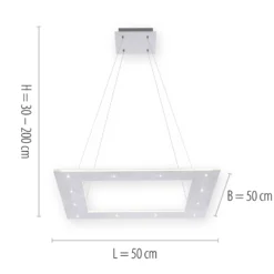 LED-Hängeleuchte PURE Cosmo, alu, 50 cm, CCT, Fernbedienung