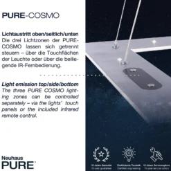 LED-Hängeleuchte PURE Cosmo, alu, 50 cm, CCT, Fernbedienung