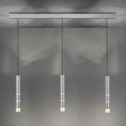 LED-Hängeleuchte PURE Vega, drei Zylinder, alu