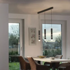 LED-Hängeleuchte PURE Vega, drei Zylinder, schwarz