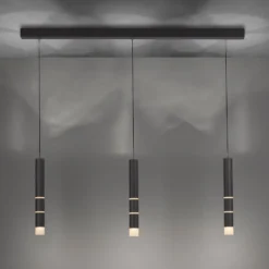 LED-Hängeleuchte PURE Vega, drei Zylinder, schwarz