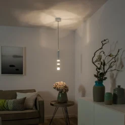 LED-Hängeleuchte PURE Vega, ein Zylinder, alu