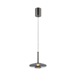 LED-Hängeleuchte PURE Vitrum, grau, Glas/Aluminium, Ø 22 cm