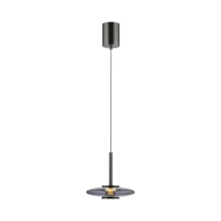 LED-Hängeleuchte PURE Vitrum, grau, Glas/Aluminium, Ø 22 cm