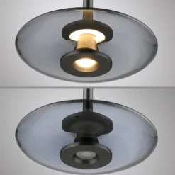 LED-Hängeleuchte PURE Vitrum, grau, Glas/Aluminium, Ø 22 cm