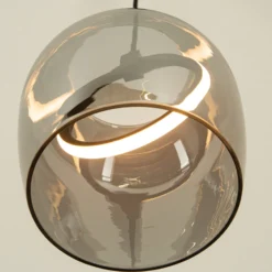LED-Hängeleuchte 23078, rauchgrau, 1-flammig, Glas, Ø 20 cm