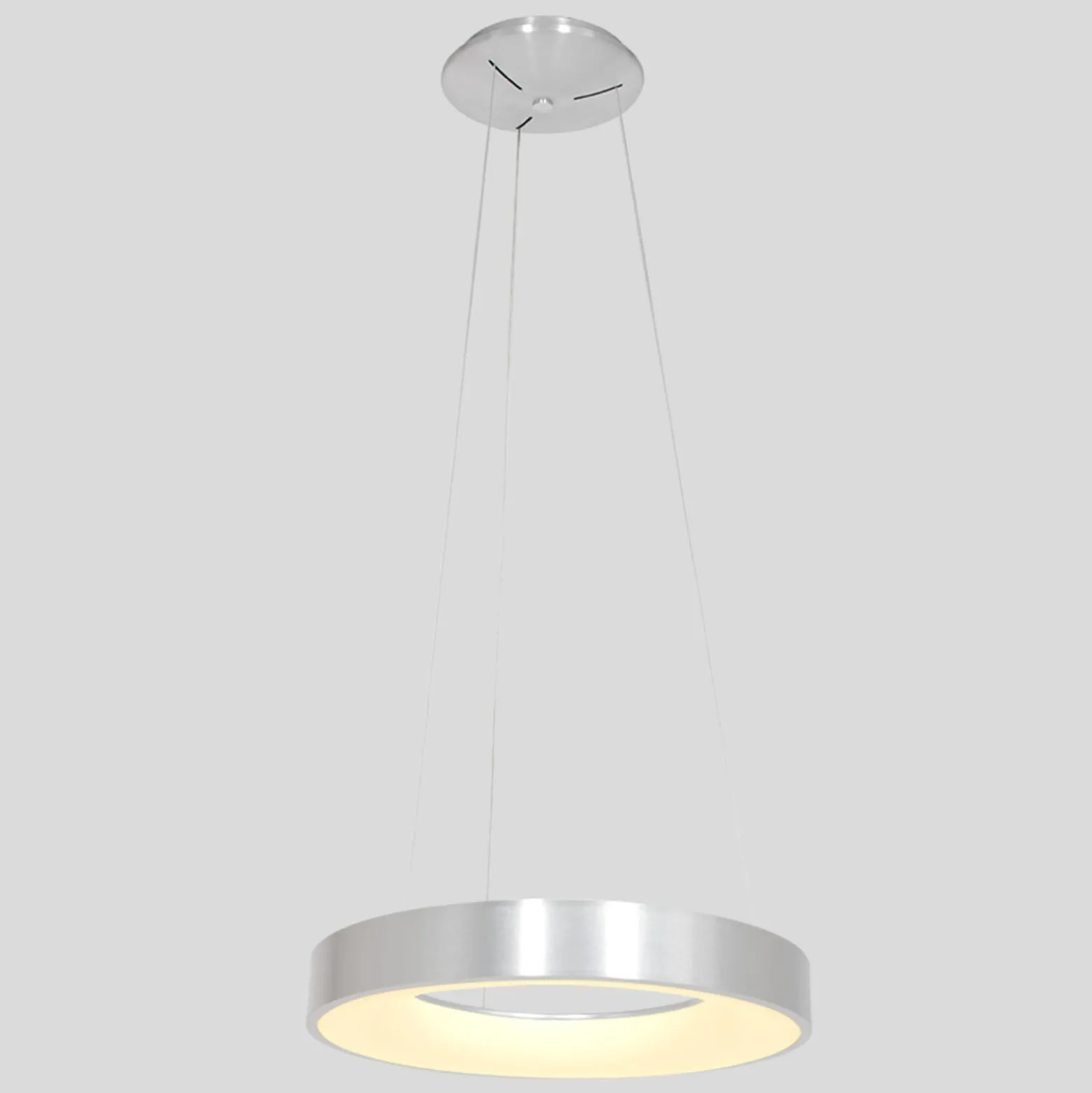 LED-Hängeleuchte Ringlede, Ø 48 cm, silber