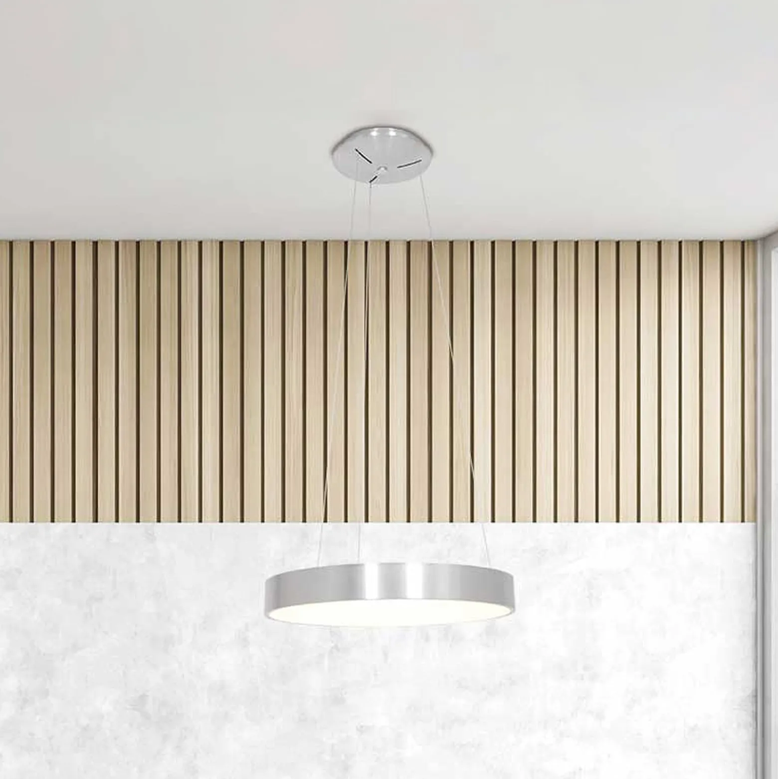 LED-Hängeleuchte Ringlede, Ø 48 cm, silber