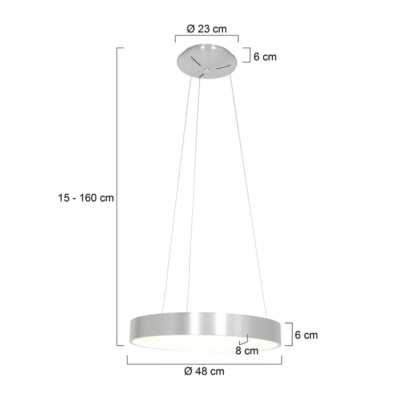 LED-Hängeleuchte Ringlede, Ø 48 cm, silber