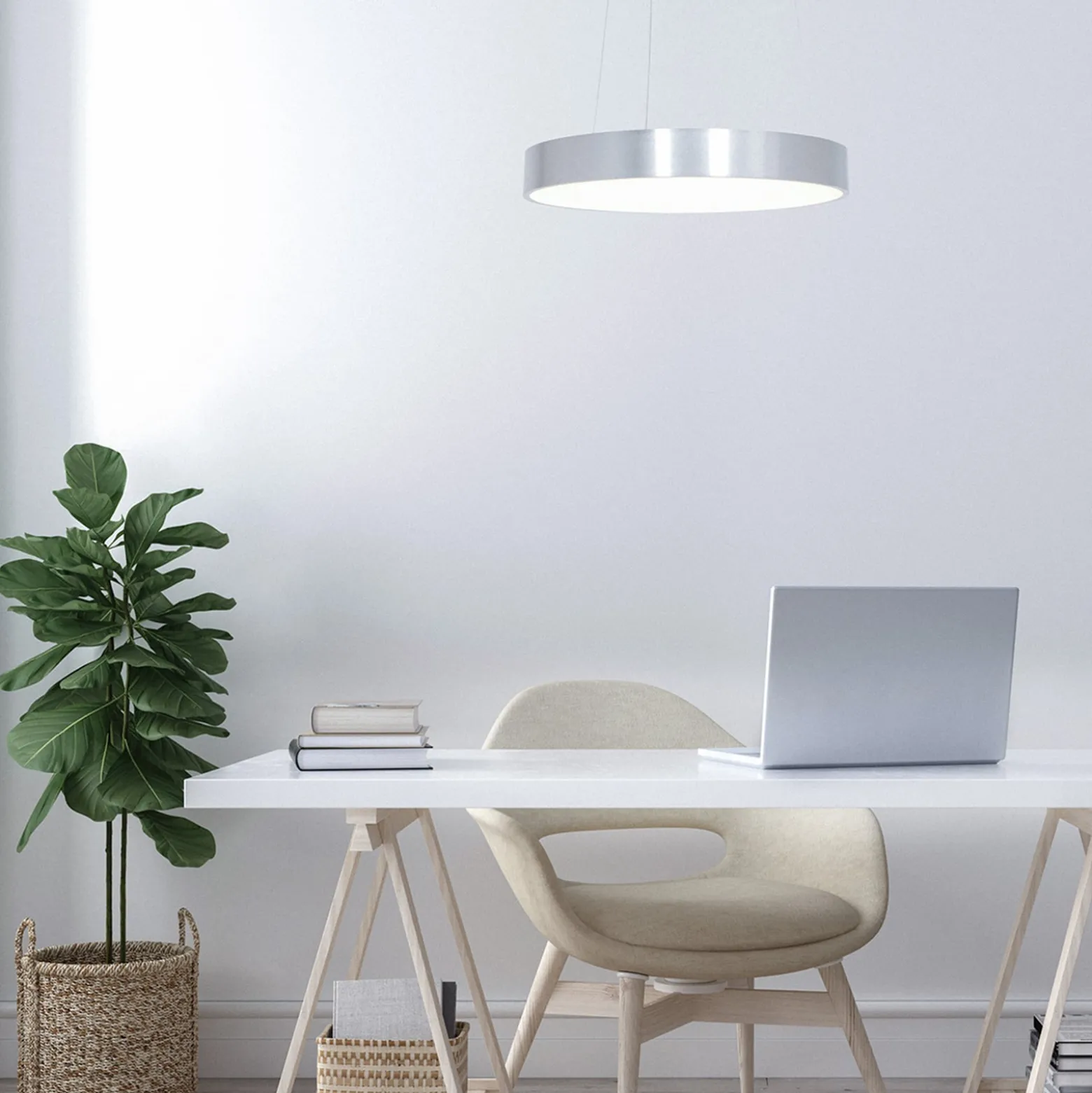 LED-Hängeleuchte Ringlede, Ø 48 cm, silber