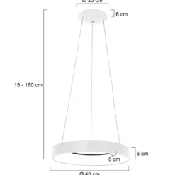LED-Hängeleuchte Ringlede, Ø 48 cm weiß