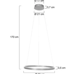 LED-Hängeleuchte Ringlux, Ø 60 cm, 2-flammig, stahl