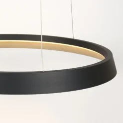LED-Hängeleuchte Ringlux, 1-flammig, schwarz, Metall