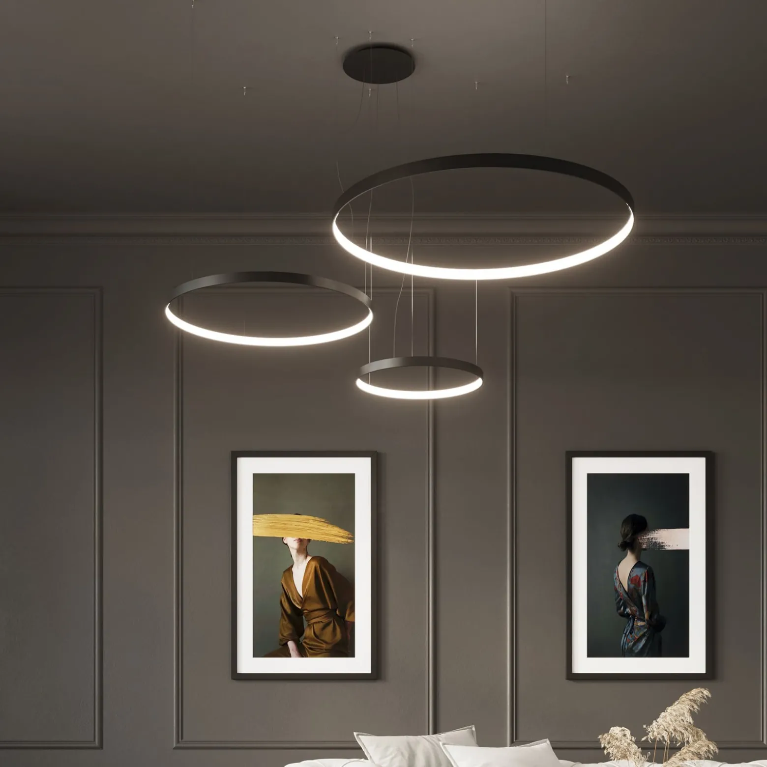 LED-Hängeleuchte Rio 110 waagerecht 4.000K schwarz