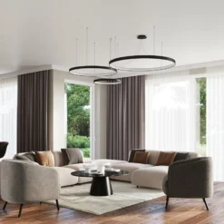 LED-Hängeleuchte Rio 110 waagerecht 3.000K schwarz