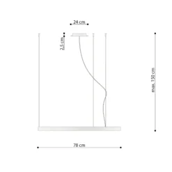 LED-Hängeleuchte Rio 78, waagerecht, 3.000 K, weiß