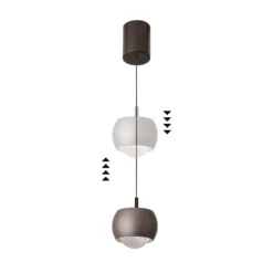 LED-Hängeleuchte Roller, kaffee, höhenverstellbar, Glaslinse