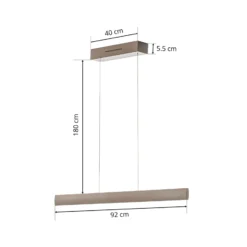 LED-Hängeleuchte Runa, nickel, Länge 92 cm