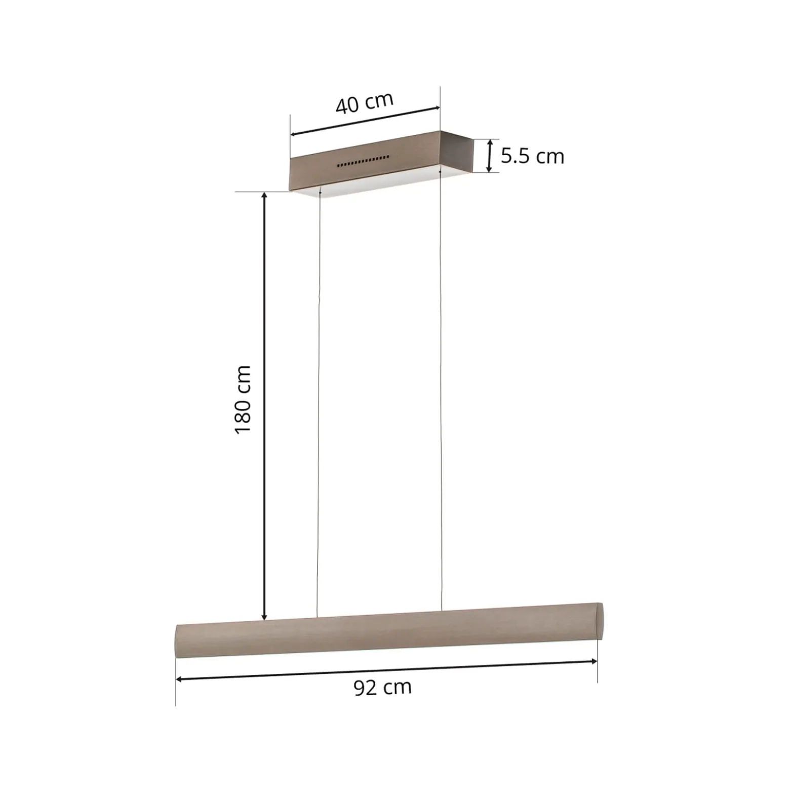 LED-Hängeleuchte Runa, nickel, Länge 92 cm