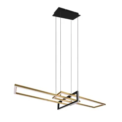 LED-Hängeleuchte Salinas, messingfarben, Metall, 110 cm lang