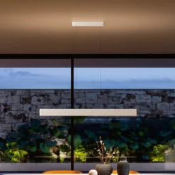 LED-Hängeleuchte Satori, Länge 114,4 cm, weiß, 2.700 K, Alu