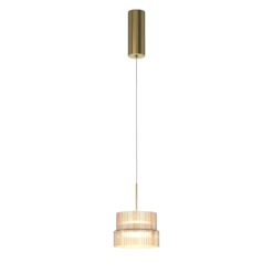 LED-Hängeleuchte SCALA, braun/bronze, Ø 15 cm, Glas, dimmbar