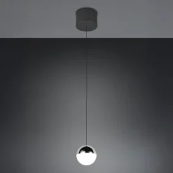 LED-Hängeleuchte Senta, chromfarben, Ø 10 cm, 4.000 K 1-flg.