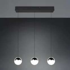 LED-Hängeleuchte Senta, chrom, Länge 62 cm, 4.000 K, 3-flg.