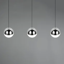 LED-Hängeleuchte Senta, chrom, Länge 62 cm, 4.000 K, 3-flg.