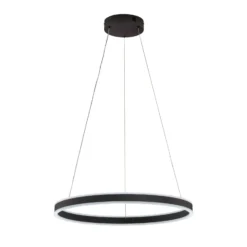 LED-Hängeleuchte Sirko, Ø 60 cm, sandschwarz, Metall, CCT