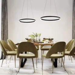 LED-Hängeleuchte Sirko, Ø 60 cm, sandschwarz, Metall, CCT