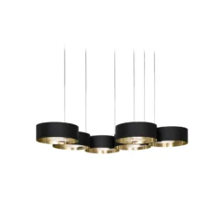 LED-Hängeleuchte Sound Or6, sechsflammig, schwarz, Up&Down