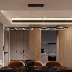 LED-Hängeleuchte Space, vierflammig, schwarz, Metall