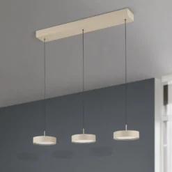 LED-Hängeleuchte Teide, khaki, Metall, höhenverstellbar