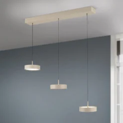 LED-Hängeleuchte Teide, khaki, Metall, höhenverstellbar