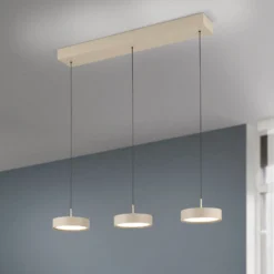LED-Hängeleuchte Teide, khaki, Metall, höhenverstellbar