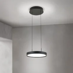 LED-Hängeleuchte Teide, schwarz, einflammig, Metall, 2.700 K