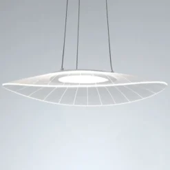 LED-Hängeleuchte Vela, weiß, oval, 59 cm x 43 cm