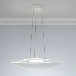 LED-Hängeleuchte Vela, weiß, oval, 59 cm x 43 cm
