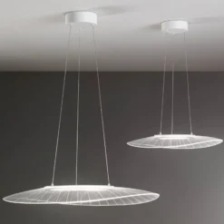 LED-Hängeleuchte Vela, weiß, oval, 59 cm x 43 cm