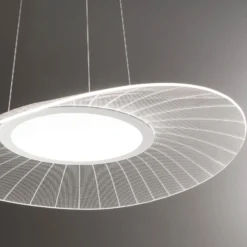 LED-Hängeleuchte Vela, weiß, oval, 59 cm x 43 cm