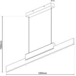 LED-Hängeleuchte Wiebke, schwarz Holzdetail 120,5 cm dimmbar
