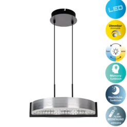 LED-Hängeleuchte Yvaris, silber, CCT, Fernbedienung
