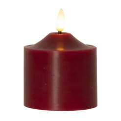 LED-Kerze Flamme, Höhe 9,5 cm rot Echtwachs Batteriebetrieb